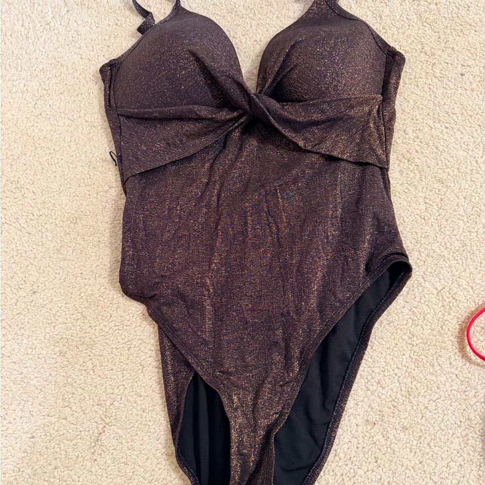 Kenneth Cole Brown One Piece Swimsuit